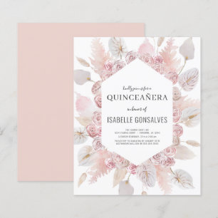 Lámina Invitación de QUINCEAÑERA al agua con Boho económi