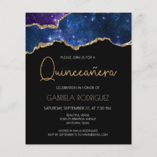 Lámina Invitación de Quinceañera con Geoda de Ágata Estel