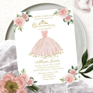Lámina Invitación de Quinceañera Presupuesto Bilingüe Ves