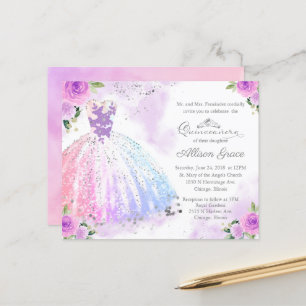 Lámina Invitación de Quinceañera Presupuesto Vestido Colo