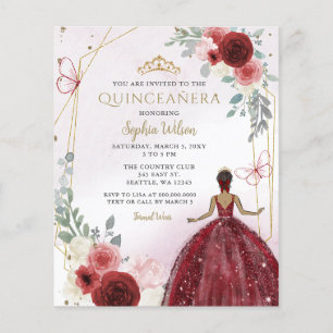 Lámina Invitación de Quinceañera Princesa de Tañido de Bo