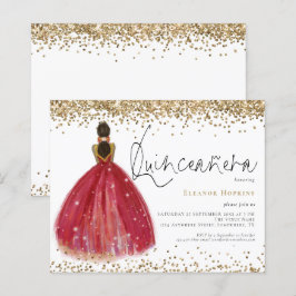 Lámina Invitación de Quinceanera, Purpurina de presupuest