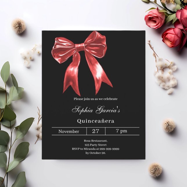Lámina Invitación de Quinceanera rojo negro (Subido por el creador)