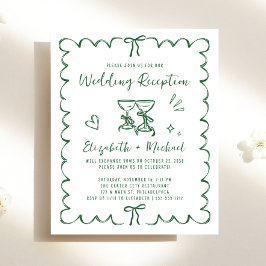 Lámina Invitación de recepción de boda con marco ondulado