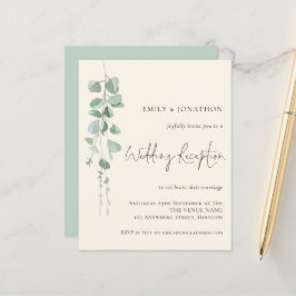 Lámina Invitación de recepción de boda de marfil de eucal