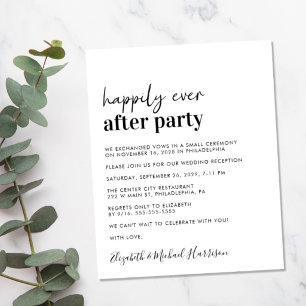 Lámina Invitación de recepción de boda simple y económica