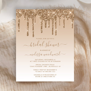 Lámina Invitación de Regalo de Boda con Brillo Dorado Eco