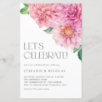 Invitación de Regalo de Boda de Dalia Rosa Acuarel
