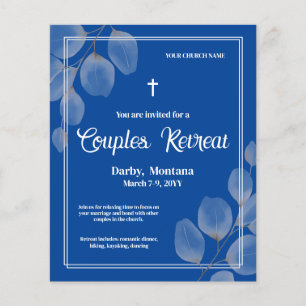 Lámina Invitación de retirada de parejas de follaje azul 