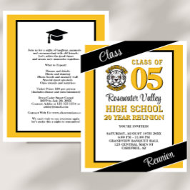 Lámina Invitación de Reunión de Clase Amarillo Negro Pers