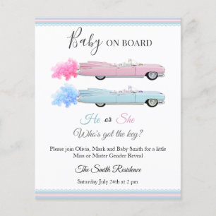 Lámina invitación de revelación de género de Cadillac Car