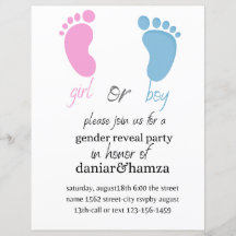 invitación de revelación de género, niño o chica, 