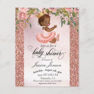 Lámina Invitación de Rosa de Baby Shower de África