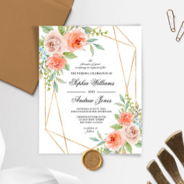 Lámina Invitación de Rosa de jardín de presupuesto y de m