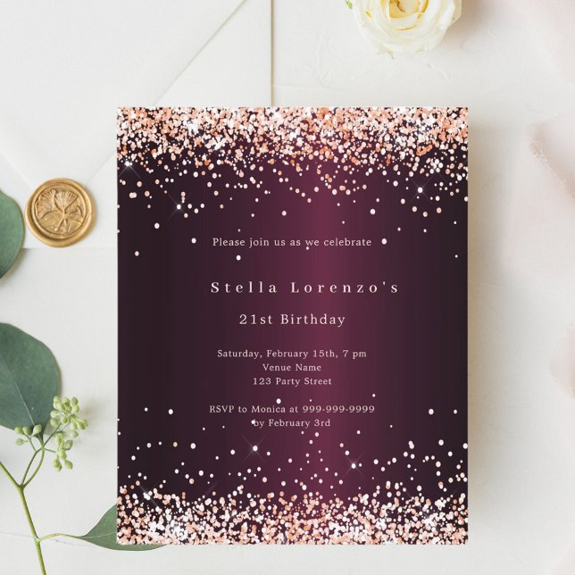 Lámina Invitación de rosa de oro de Borgoña (Subido por el creador)