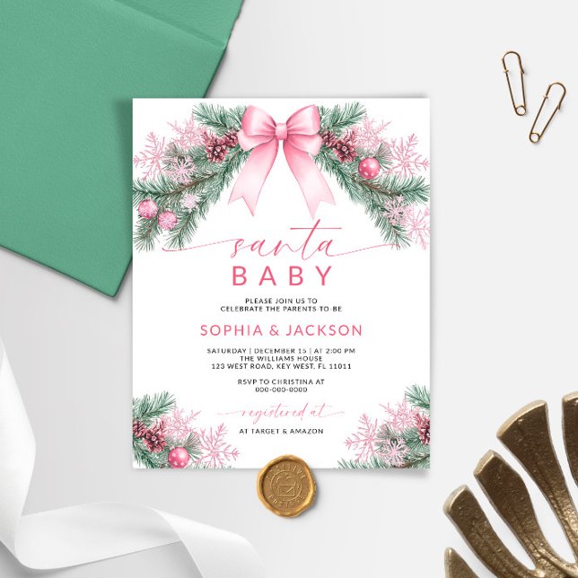 Lámina Invitación de Santa Baby Shower a Navidades de taz (Subido por el creador)