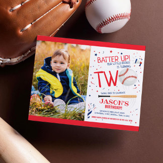 Lámina Invitación de segundo cumpleaños a Rookie Baseball