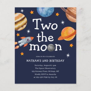 Lámina Invitación de segundo cumpleaños azul de Budget Sp