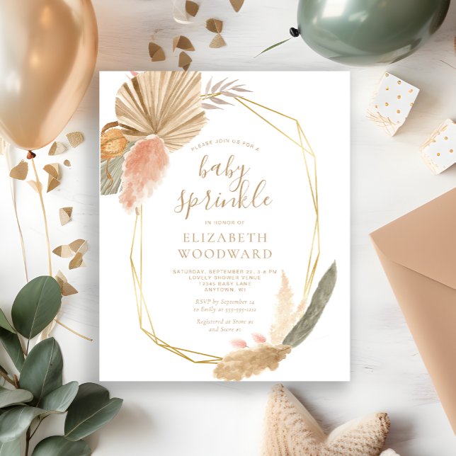 Lámina Invitación de Sprinkle de bebé con hierba de Pampa (Subido por el creador)