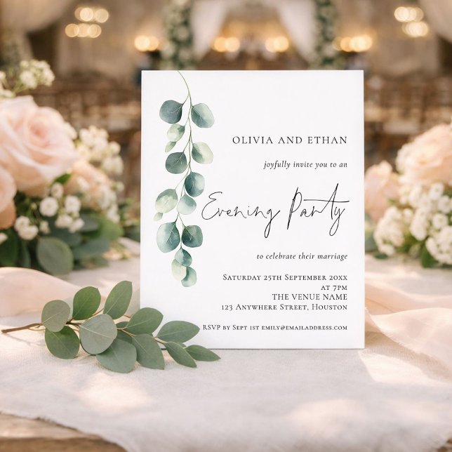 Lámina Invitación de Tarde de Boda con Eucalipto Presupue (Subido por el creador)