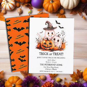 Lámina Invitación de truco o tratamiento de los fantasmas