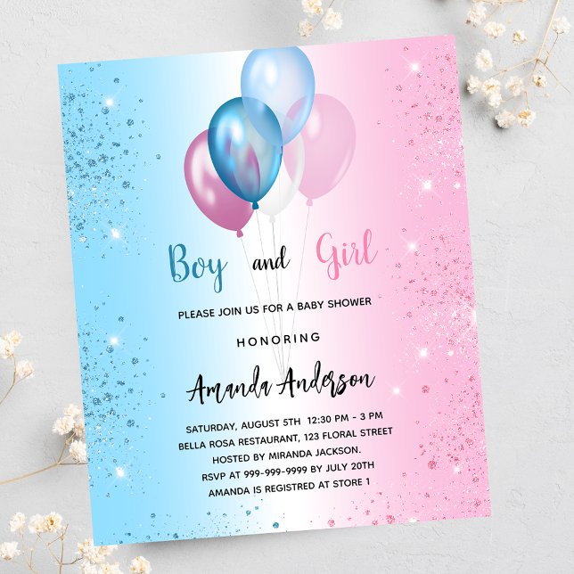 Lámina Invitación de un niño chica azul rosa de Baby Show (Subido por el creador)