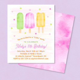 Lámina Invitación de verano a Chica de Cute Popsicles