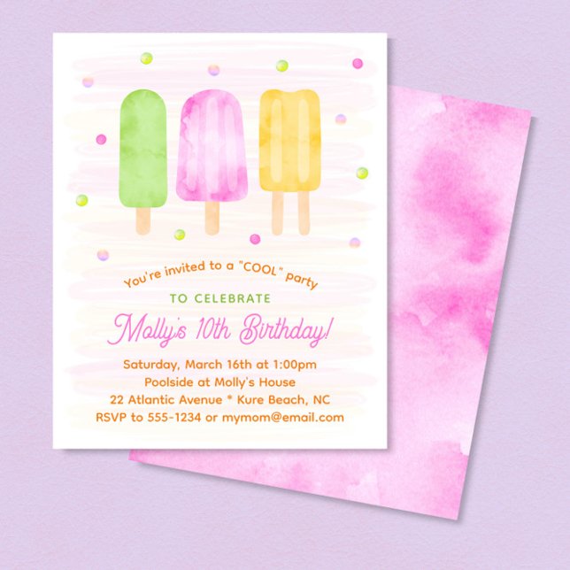 Lámina Invitación de verano a Chica de Cute Popsicles (Subido por el creador)