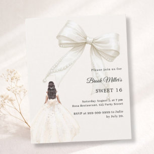 Lámina Invitación de vestido de marfil de lazo para Sweet