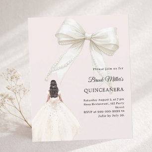 Lámina Invitación de vestido de marfil de quinceañera ros