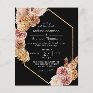Lámina Invitación de volante del Boda del Desierto Negro 