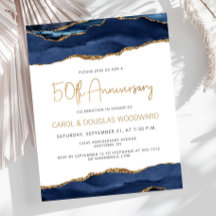 Invitación del 50º Aniversario de Agata Azul Dorad