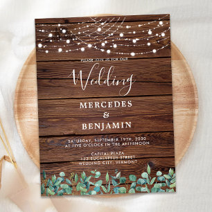 Lámina Invitación del Boda de energía verde de las luces 