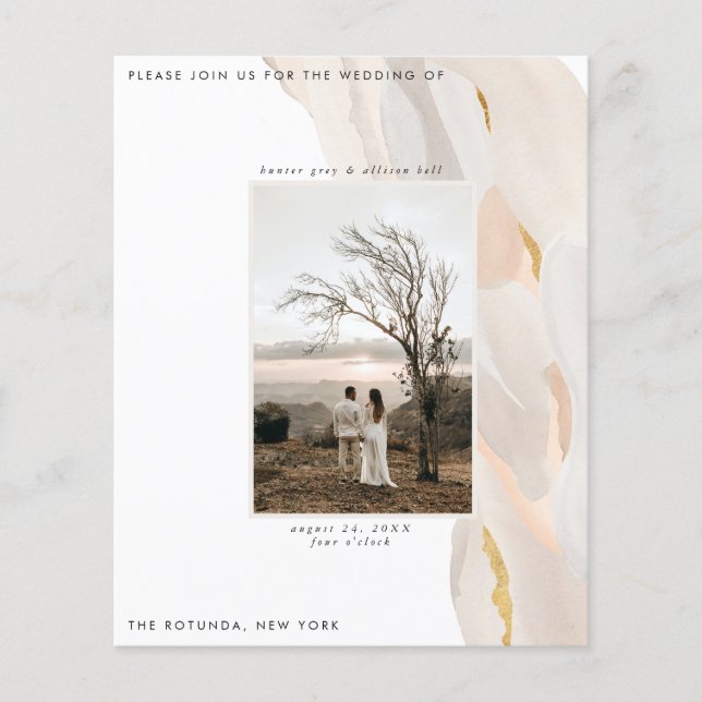 Lámina Invitación del Boda de fotografía resumen presupue (Anverso)