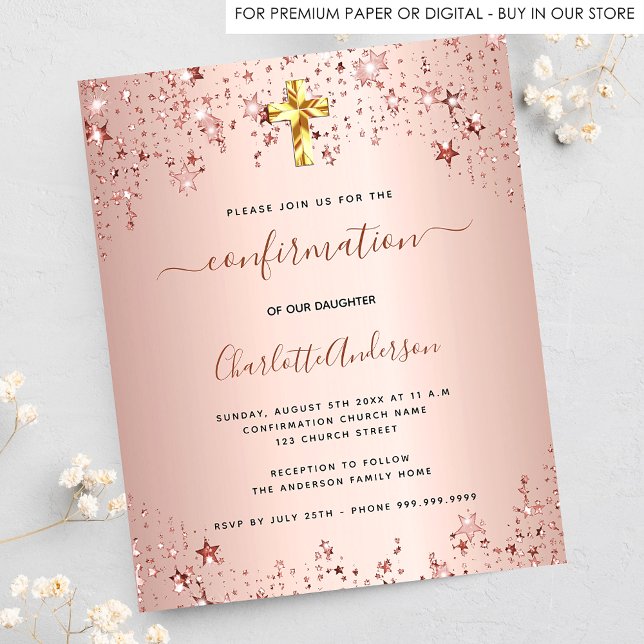 Lámina Invitación del chica de la estrella del rosa de co (Subido por el creador)
