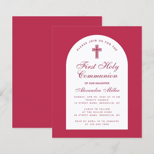 Lámina Invitación del Chica de presupuesto de la Primera  (Anverso / Reverso)