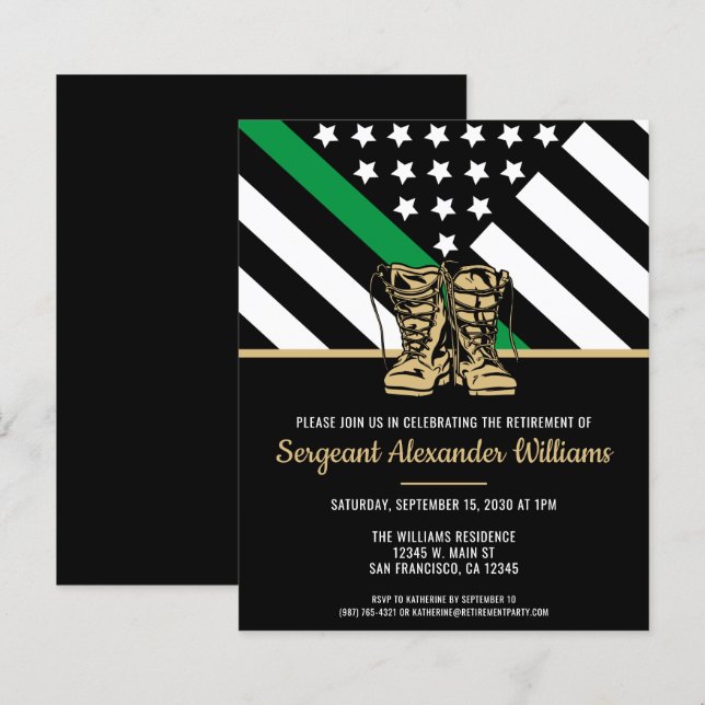 Lámina Invitación del Ejército Verde para la Jubilación M (Anverso / Reverso)