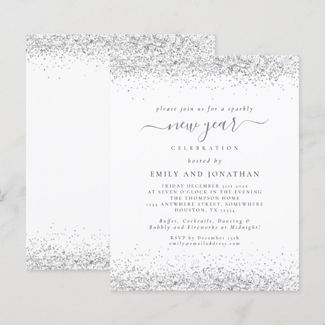 Lámina Invitación del Fiesta de años nuevos blancos de Gi (Anverso / Reverso)