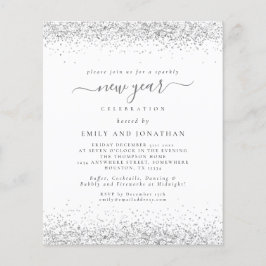 Lámina Invitación del Fiesta de años nuevos blancos de Gi