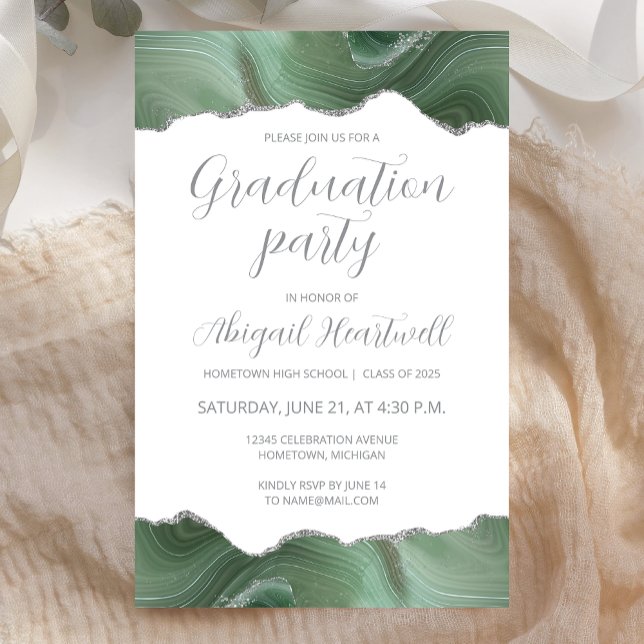 Lámina Invitación del Fiesta de Grad de Agate de Plata Ve (Subido por el creador)
