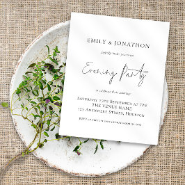 Lámina Invitación del Fiesta de la noche del Boda de scri