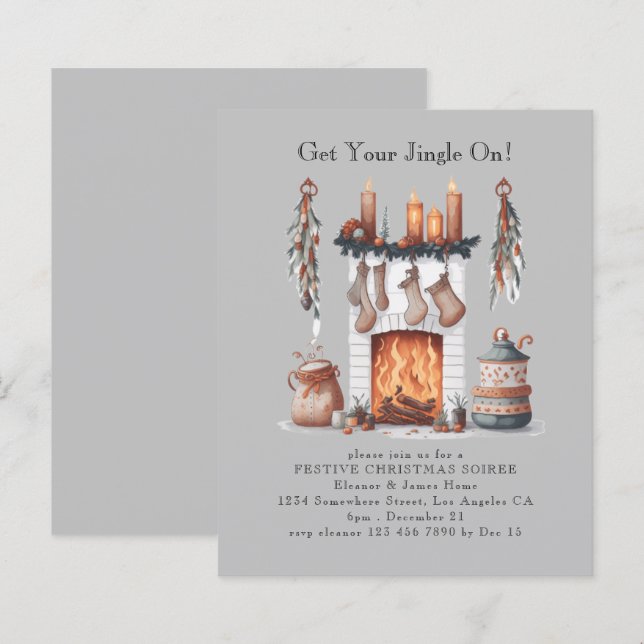 Lámina Invitación del Fiesta de Navidades de la chimenea  (Anverso / Reverso)