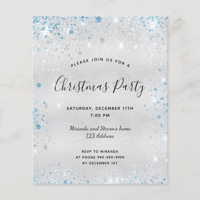 Lámina Invitación del fiesta de Navidades de presupuesto  (Anverso)