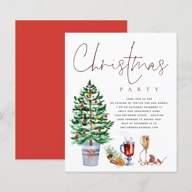 Lámina Invitación del Fiesta de Navidades de script de be (Anverso / Reverso)