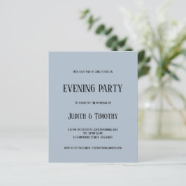 Lámina Invitación del Fiesta de Noche Azul Dusty de Texto