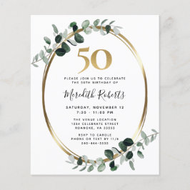 Lámina Invitación del Fiesta de oro del Eucalyptus con 50