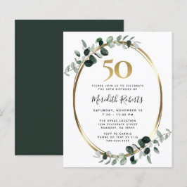 Lámina Invitación del Fiesta de oro del Eucalyptus con 50