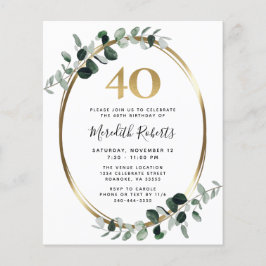 Lámina Invitación del Fiesta de oro Eucalyptus con presup