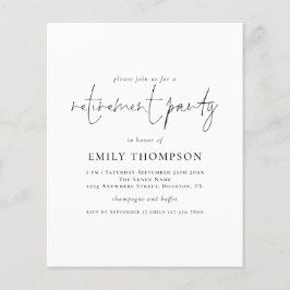 Lámina Invitación del Fiesta de retiro de guión Minimalis