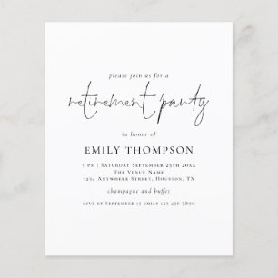 Lámina Invitación del Fiesta de retiro de guión Minimalis
